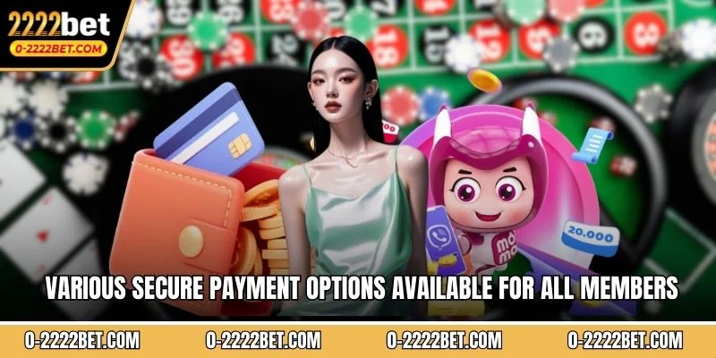 Various secure payment options available for all members